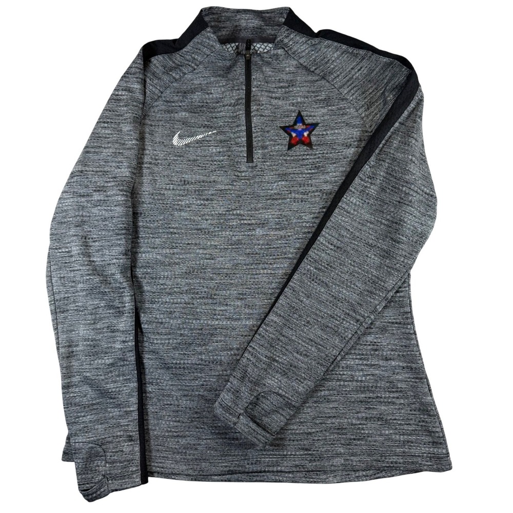 Nike Mens Dri-FIT 1/4 Zip Pullover Grey ECNL Texas Soccer Training Top Medium